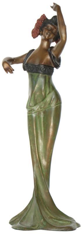 Jugendstil dame Brons. 