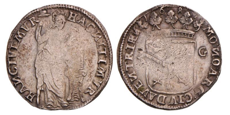 1 Gulden Deventer 1687. Fraai.
