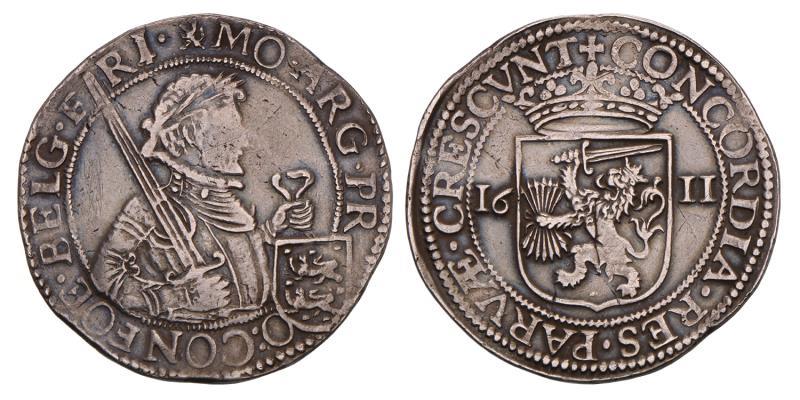 Nederlandse rijksdaalder Friesland 1611. Zeer Fraai.