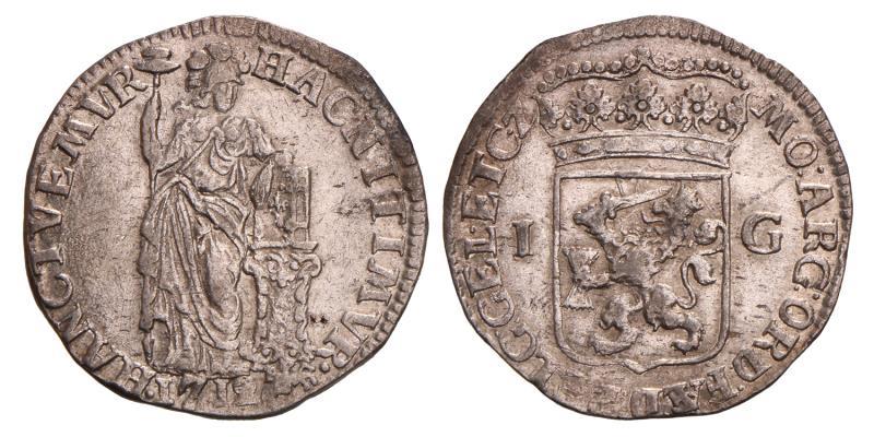 1 Gulden Gelderland 1712. Zeer Fraai.