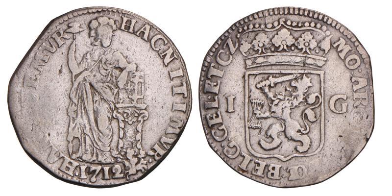 1 Gulden Gelderland 1712. Fraai +.
