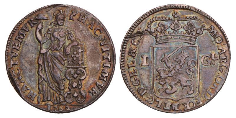 1 Gulden Gelderland 1762. Zeer Fraai.