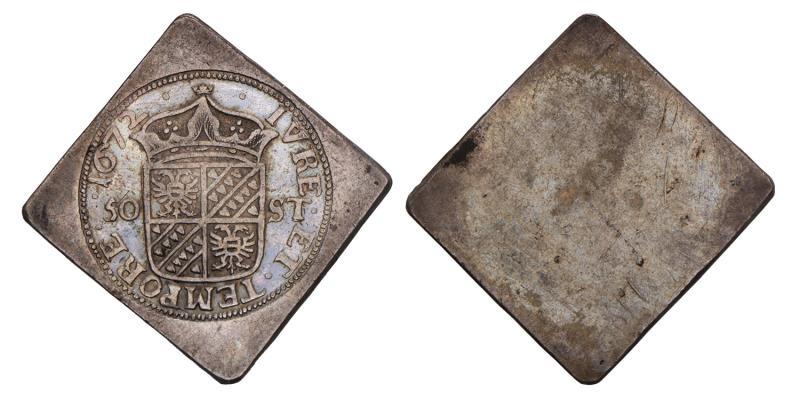 50 Stuiver Groningen 1672. Zeer Fraai +.
