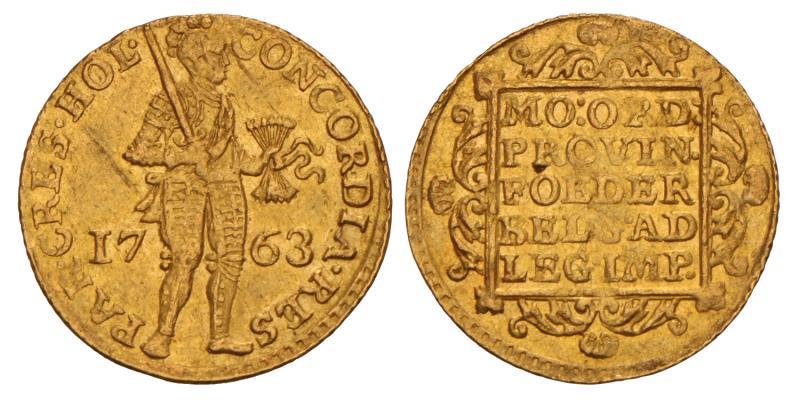 Gouden dukaat Holland 1763. Zeer Fraai -.