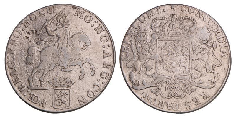 Dukaton of zilveren rijder Holland 1770. Fraai.