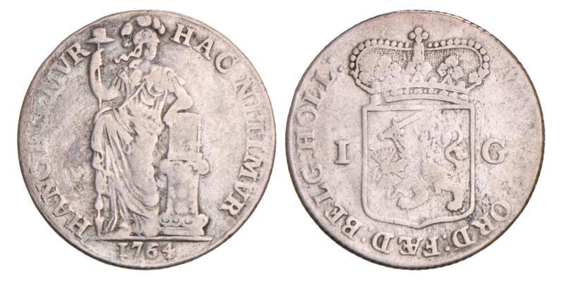 1 Gulden Holland 1764. Zeer Goed / Fraai.