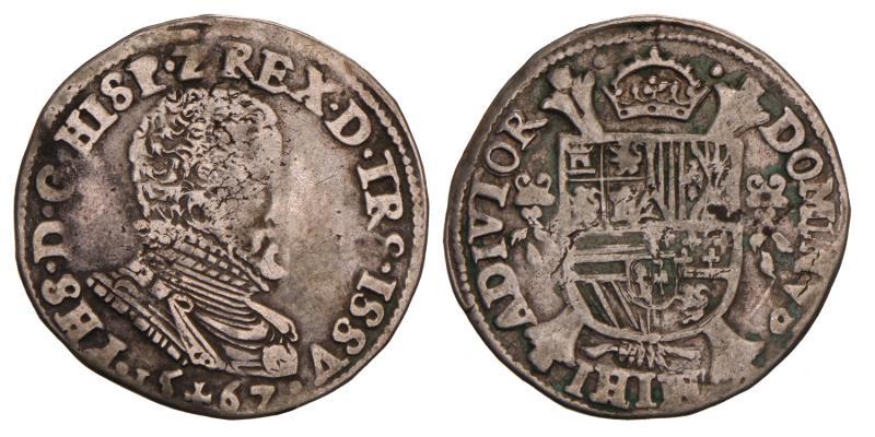 1/5 Philipsdaalder Philips II Overijssel 1667. Zeer Fraai.