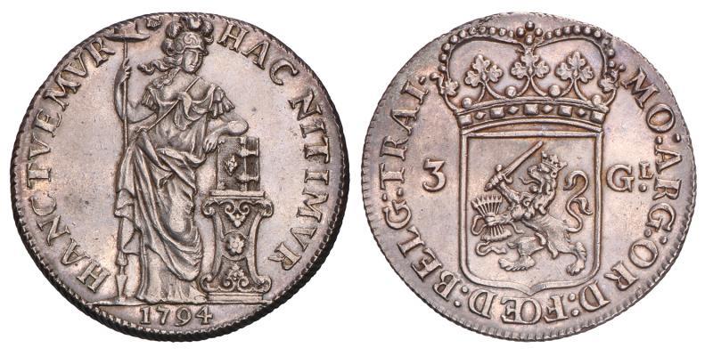 3 Gulden Utrecht 1794. FDC.