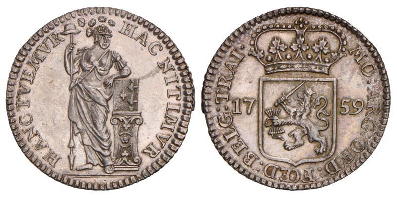 Muntmeesterpenning Utrecht 1759. FDC.