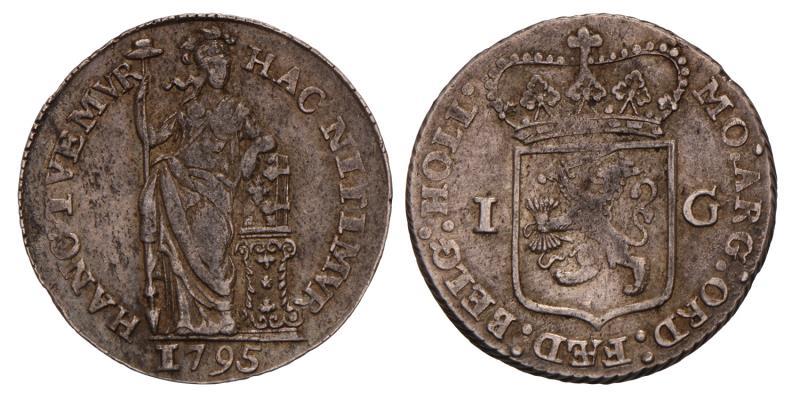 1 Gulden Holland 1795. Fraai / Zeer Fraai.