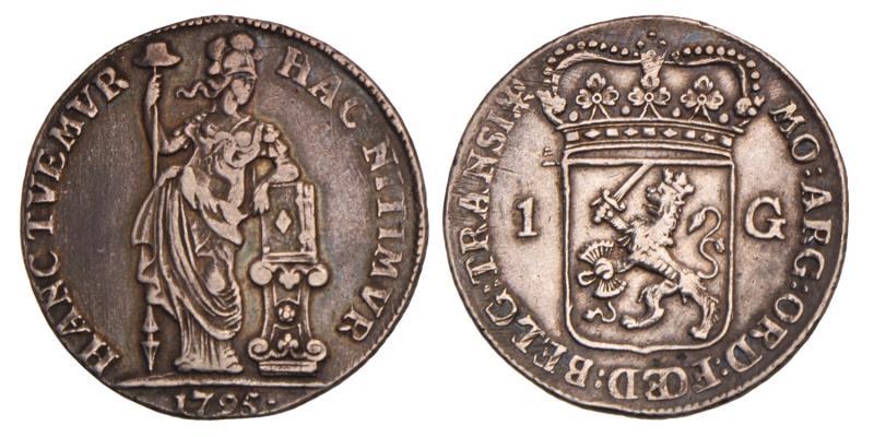 1 Gulden Overijssel 1795. Zeer Fraai / Prachtig.