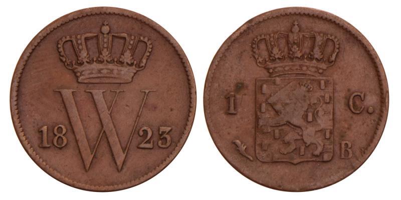 1 Cent Willem I 1823 B. Fraai / Zeer Fraai.