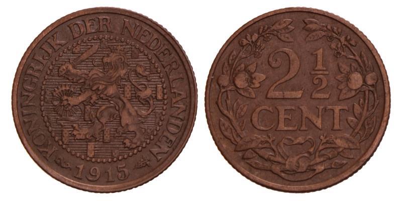 2½ Cent Wilhelmina 1915. FDC.