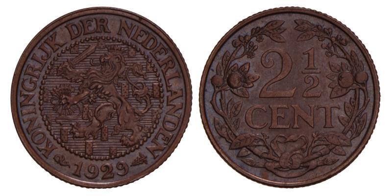 2½ Cent Wilhelmina 1929. FDC.