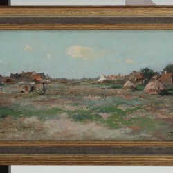 Hendrik Frauenfelder (Vught 1885 - 1922 Alkemade), Landarbeiders aan het werk nabij een dorpje.