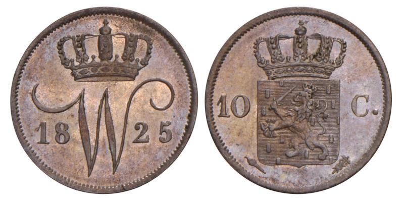 10 Cent Willem I 1825 U. FDC.