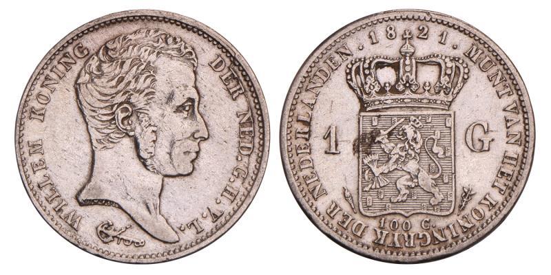 1 Gulden Willem I 1820 U. Zeer Fraai.