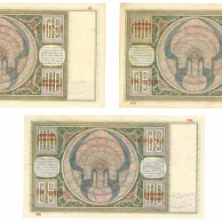 Nederland 3x 100 gulden Bankbiljet Type 1930 Luitspelende vrouw - Zeer Fraai