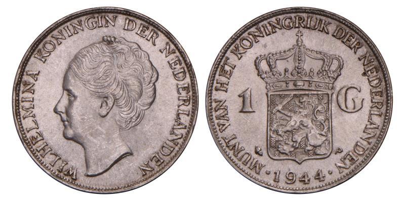 1 Gulden Wilhelmina 1944 P. FDC.