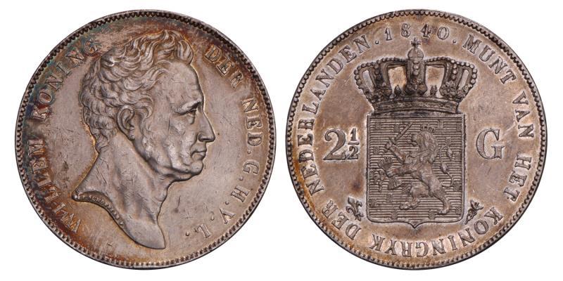 2½ Gulden Willem I 1840. Prachtig +.