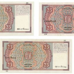 Nederland 3x 25 gulden Bankbiljet Type 1931 Mees - Zeer Fraai / Prachtig