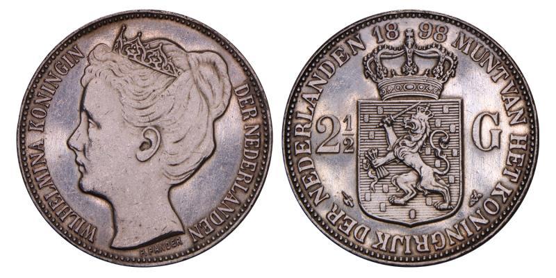 2½ Gulden Wilhelmina 1898. FDC -.