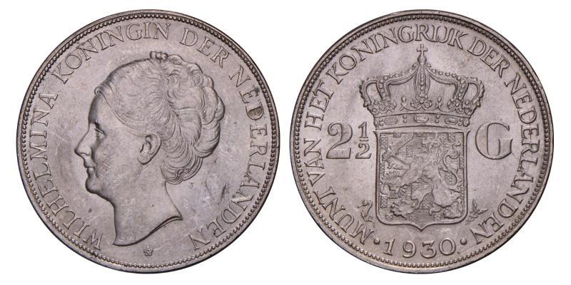 2½ Gulden Wilhelmina 1930. FDC -.