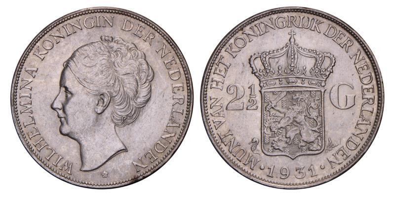 2½ Gulden Wilhelmina 1931. FDC -.