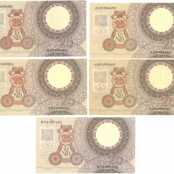 Nederland 5x 25 gulden Bankbiljet Type 1955 Huygens - Zeer Fraai
