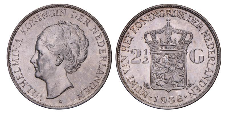 2½ Gulden Wilhelmina 1938. FDC -.