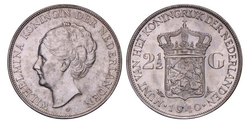 2½ Gulden Wilhelmina 1940. FDC.