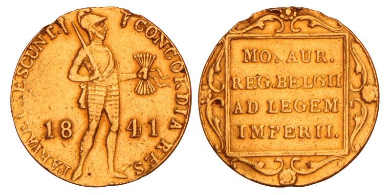 Gouden dukaat Willem II 1841 fakkel. Fraai / Zeer Fraai.