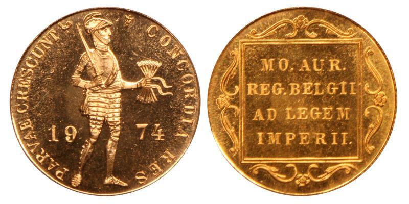 Gouden dukaat Juliana 1974. FDC.