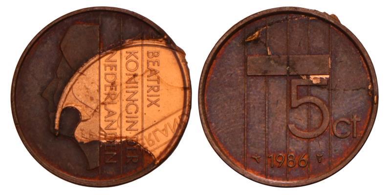 5 Cent Beatrix  1986 dubbelslag.