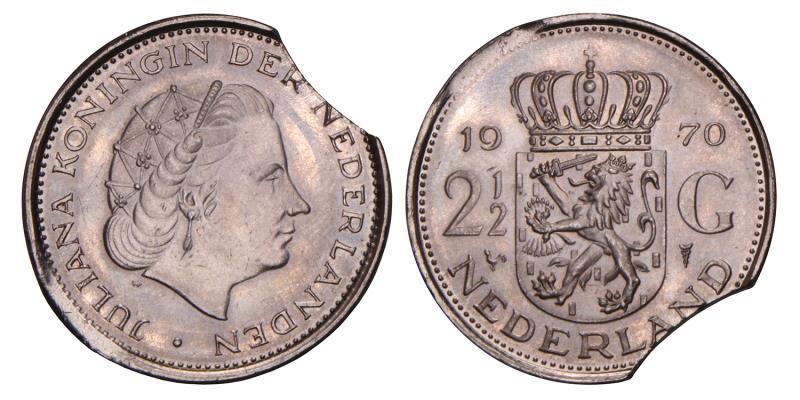 2½ Gulden einde muntplaat Juliana 1970. FDC.