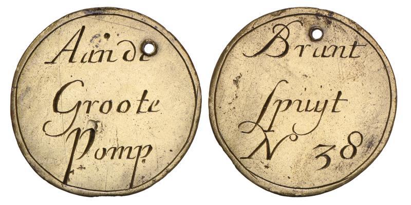 Nederland. z.j. Brandspuit penning, No. 56 Pompers.