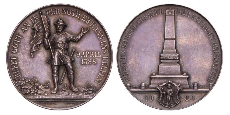 Zwitserland. 1888. Naefels. Herdenking slag 500 jaar geleden.