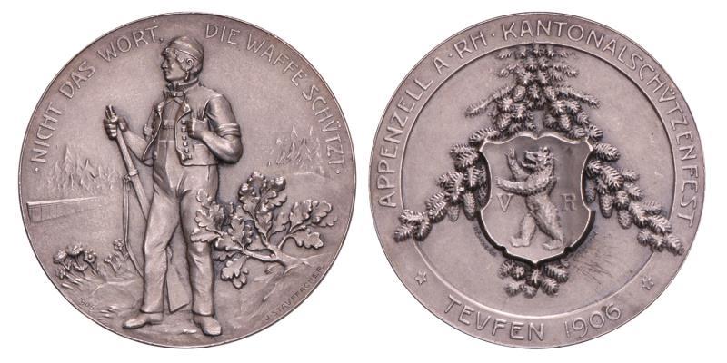 Zwitserland. 1906. Appenzell, Ausserrhoden. Teufen. Schuttersfeest. Door Stauffacher en Homberg.