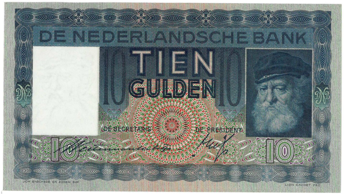 Nederland 10 gulden bankbiljet Type 1933 Grijsaard -Nagenoeg UNC