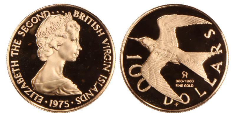 British Virgin Islands. 100 Dollars 1975.