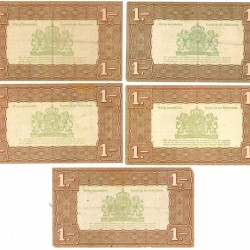 Nederland 5x 1 gulden Zilverbon Type 1938 - Zeer Fraai
