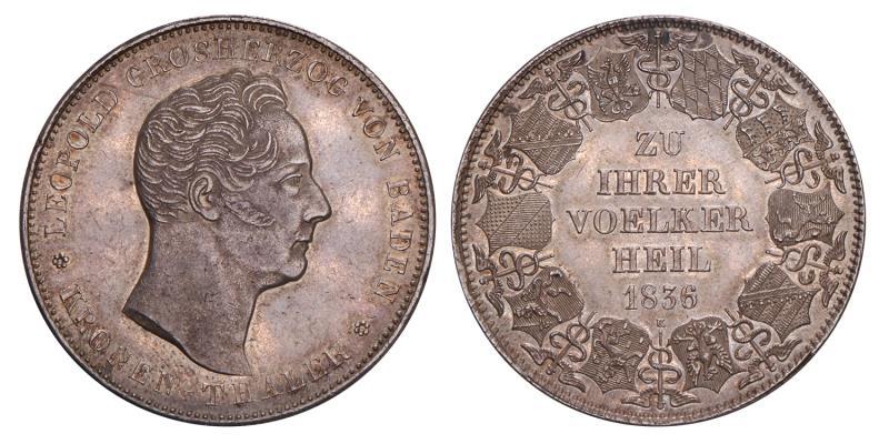 Germany. Baden. Leopold. Thaler. 1836.