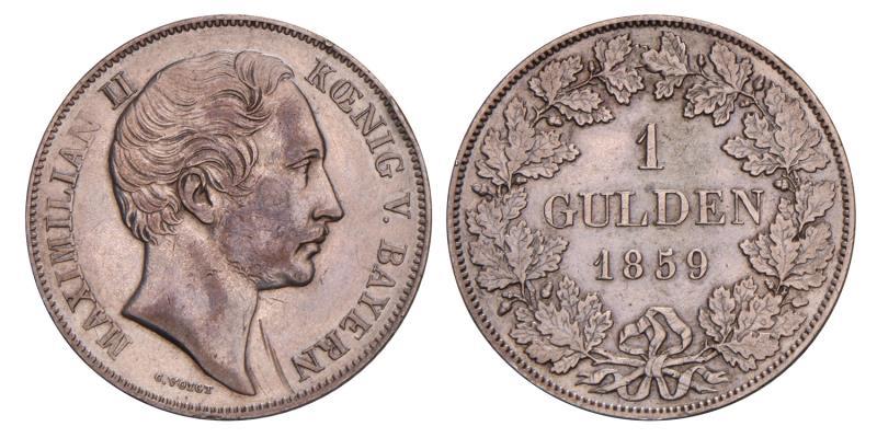 Germany. Bavaria. Maximilian II Josef. Gulden. 1859.