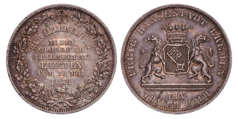 Germany. Bremen. Thaler. 1871 B.