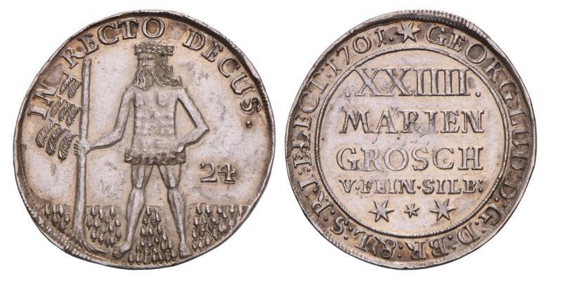 Germany. Brunswick-Luneburg. Georg Ludwig. 24 Mariengroschen. 1701.