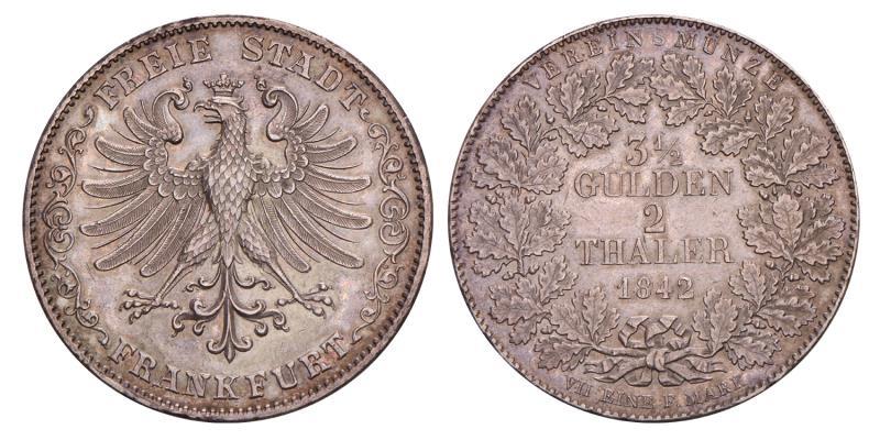 Germany. Frankfurt. 2 Thaler. 1842.