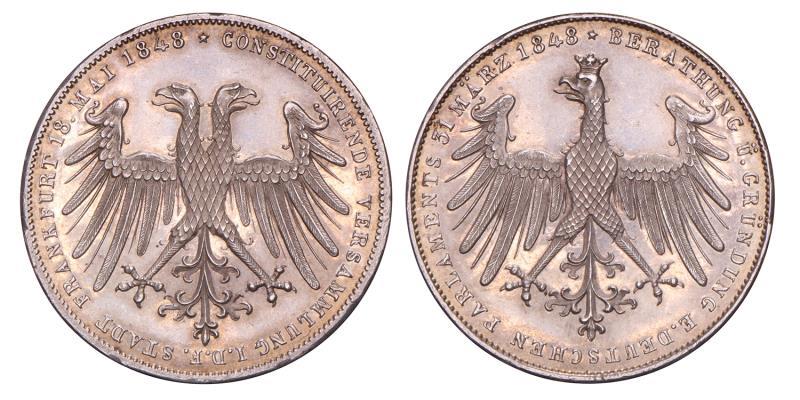 Germany. Frankfurt. 2 Gulden. 1848.
