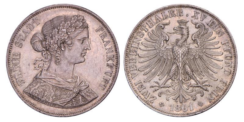 Germany. Frankfurt. 2 Thaler. 1861.