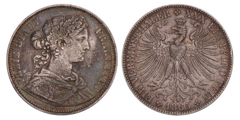 Germany. Frankfurt. Thaler. 1865.