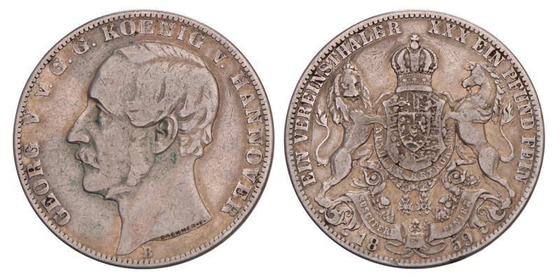 Germany. Hannover. Georg V. Thaler. 1859 B.